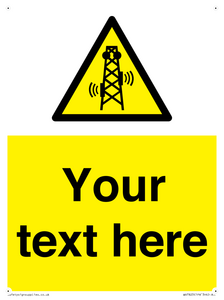Custom warning RF radiation transmitter